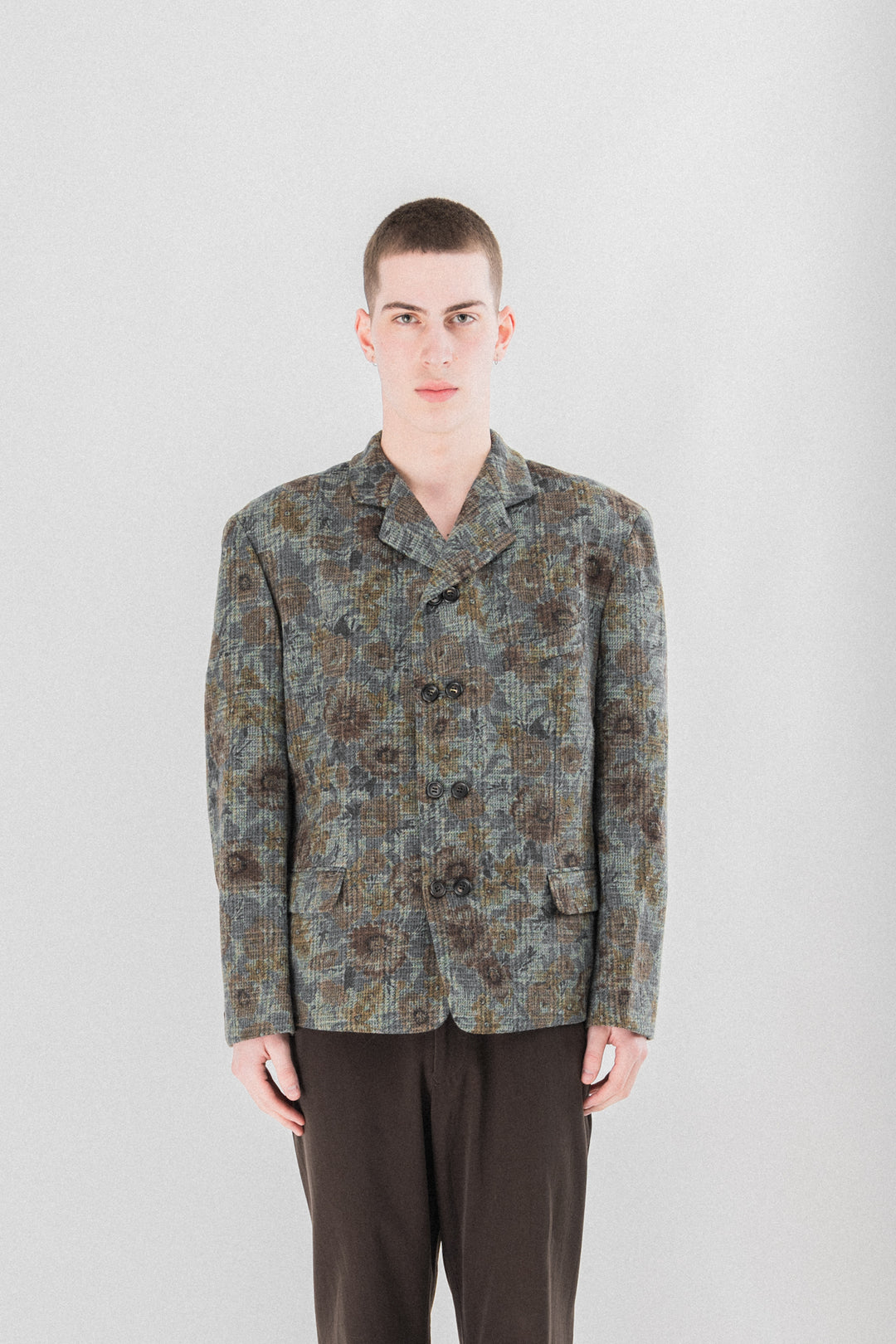COMME DES GARCONS HOMME PLUS - FW88 Flower pattern wool jacket – L