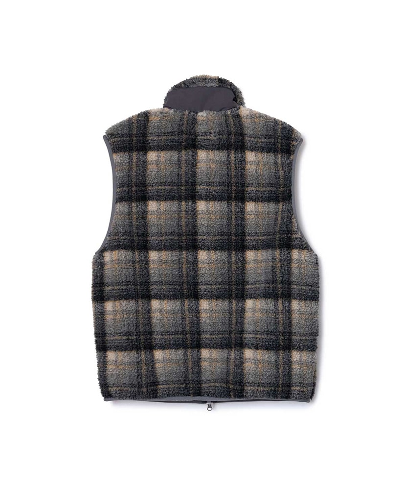 Boa Jacquard Stand Vest(L(MEN) Black Harding/ブラックハーディング