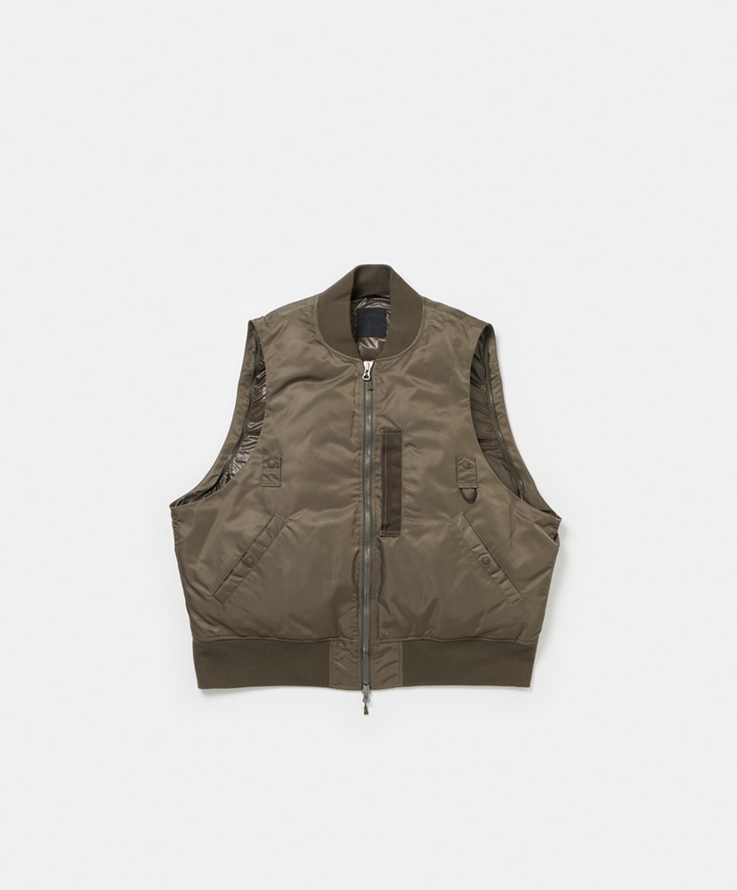 Tech 2Way MA-1 Down Jacket(L(MEN) Brown Khaki/ブラウンカーキ