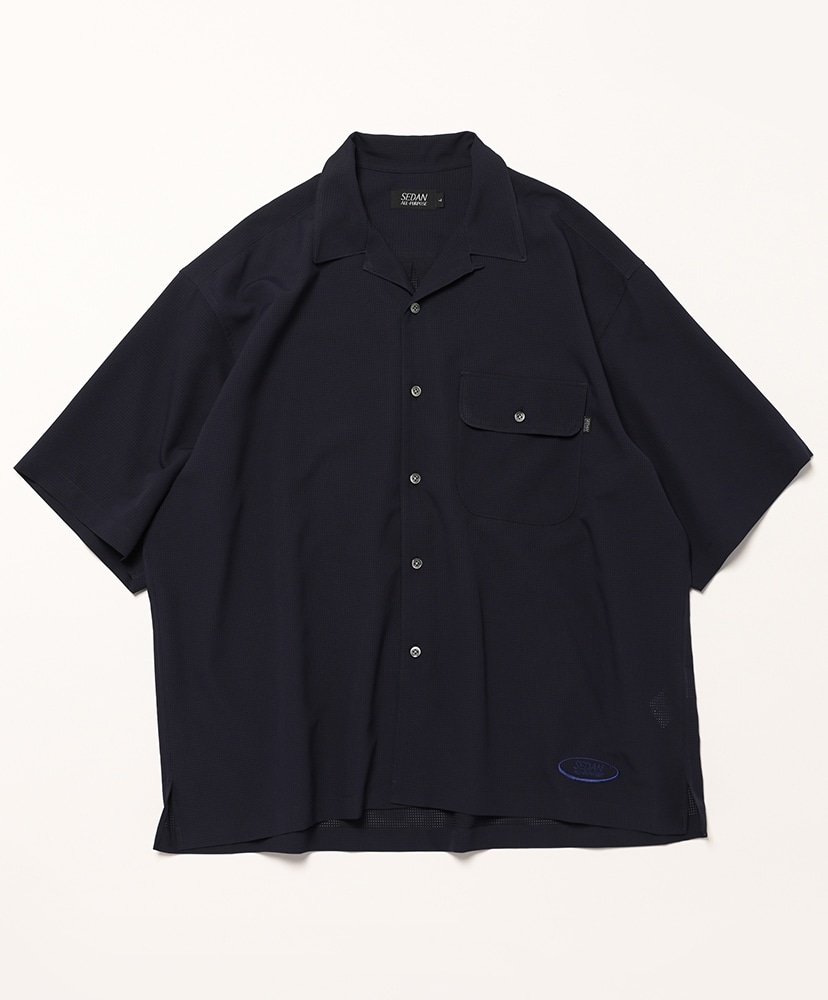 LOFTMAN別注 DotAir Open Collar S/S Shirts(L(MEN) Black/ブラック