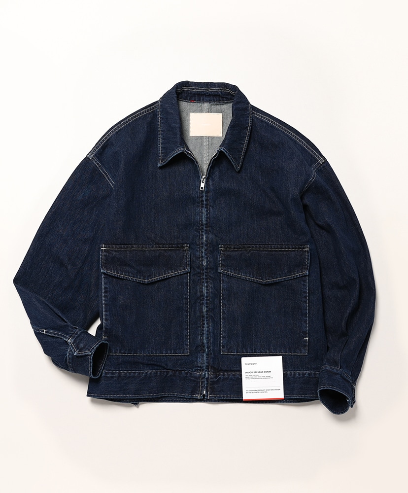 Selvage Denim Zip Jacket -DARK FADE-(0(WOMEN) Indigo Dark Fade