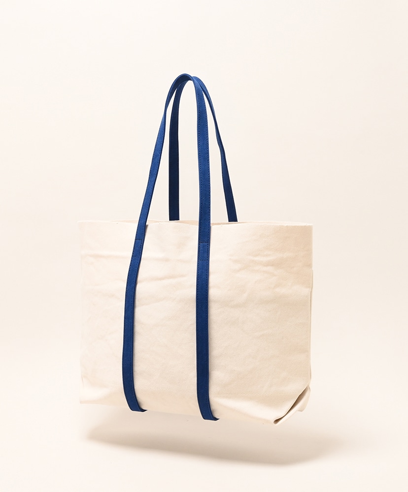 Washed Canvas 6Pockets Tote (M) - 2Tone(FREE Navy/ネイビー): AMIACALVA