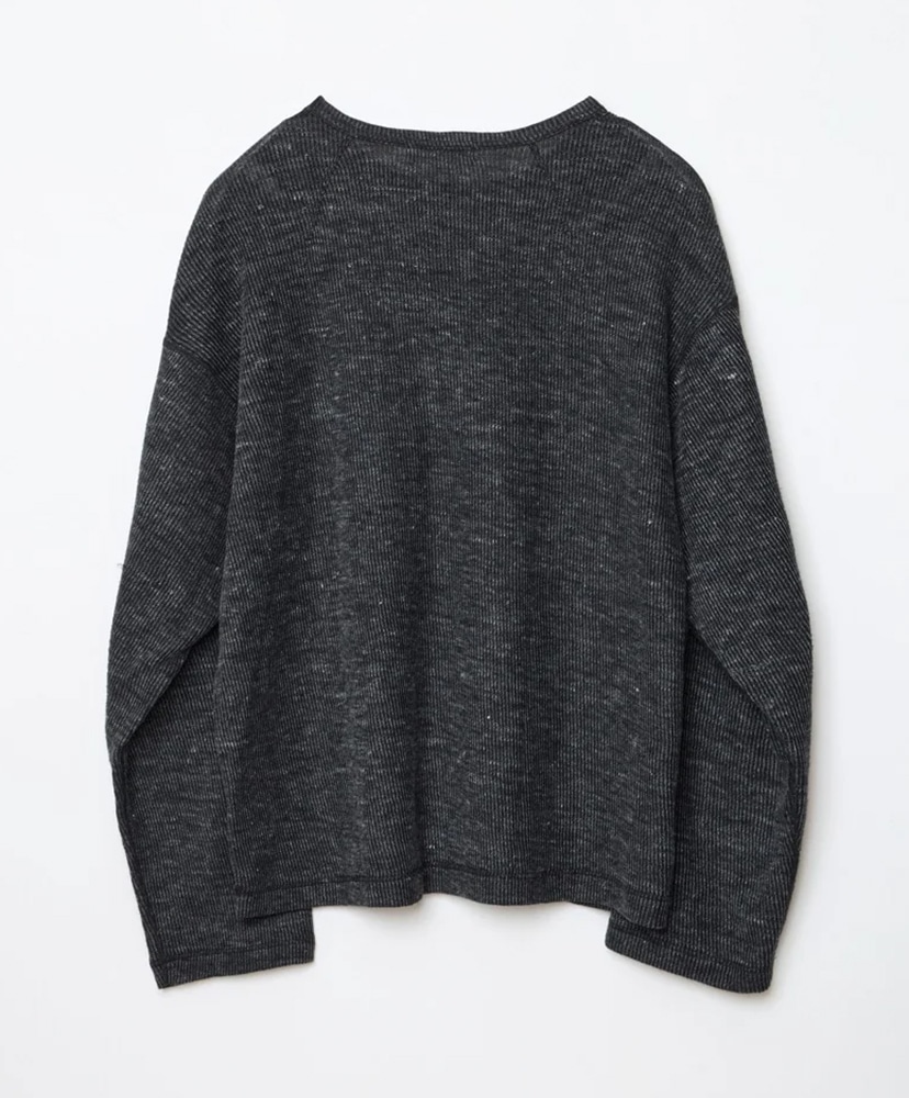 D-shaped Long Sleeve Tee(L(MEN) Black Mix/ブラックミックス): ensou.