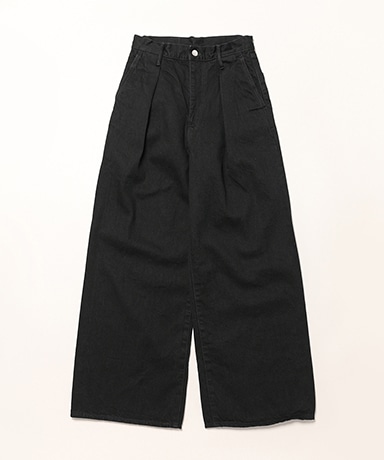Selvage Denim Two Tuck Wide Pants(0(WOMEN) Black Washed/ブラック