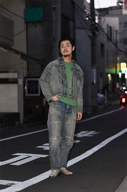 NEXUS Ⅶ/ネクサスセブン】Damaged 1st. JKT & Damaged Loose Denim Pants