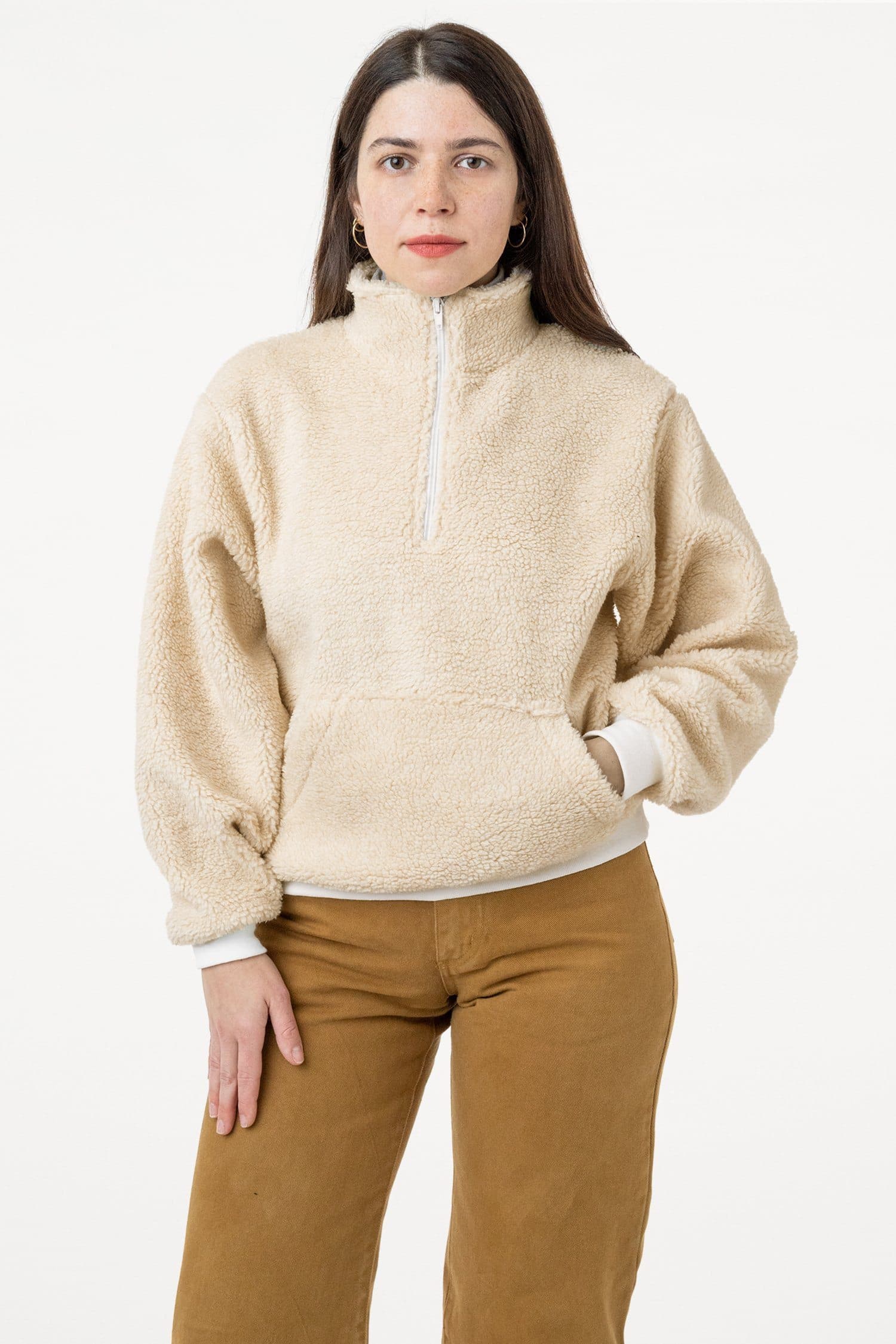SHR408 - Half Zip Sherpa Pullover – Los Angeles Apparel