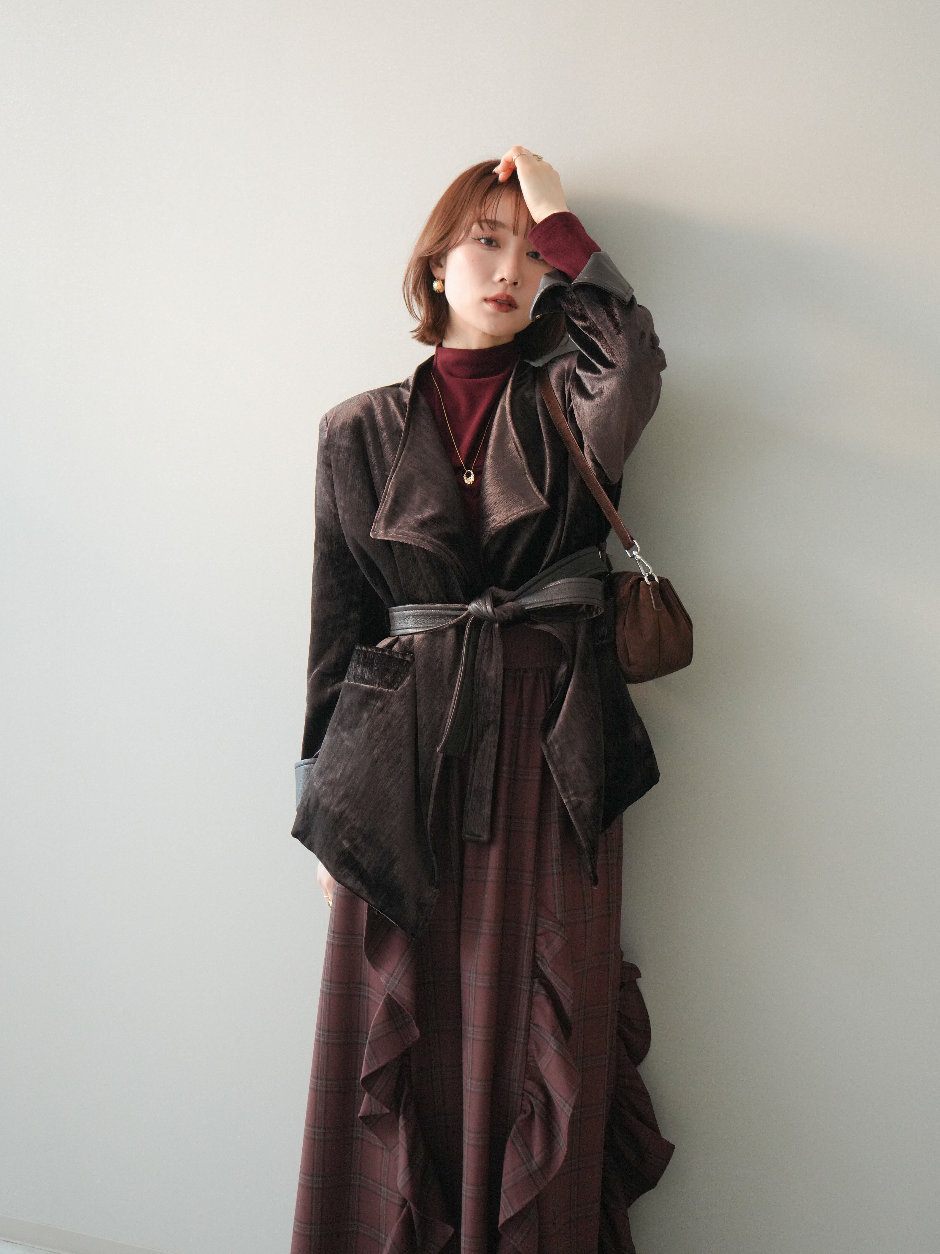 予約]ベロアガウンジャケット/brown – Lumier