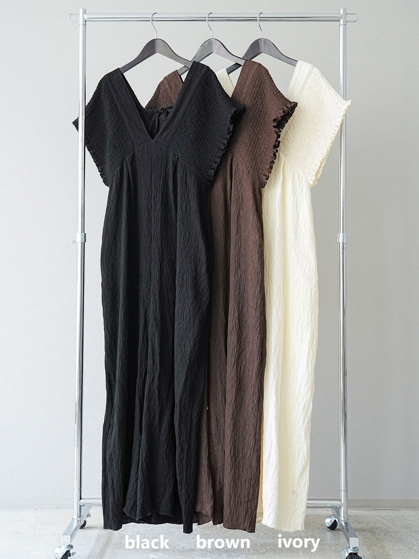 SET]楊柳シャーリングサロペット+楊柳シャーリングサロペット(2set