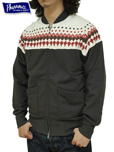 Pherrow's（フェローズ） 】 雪柄スウェットカーディガン [ Snow