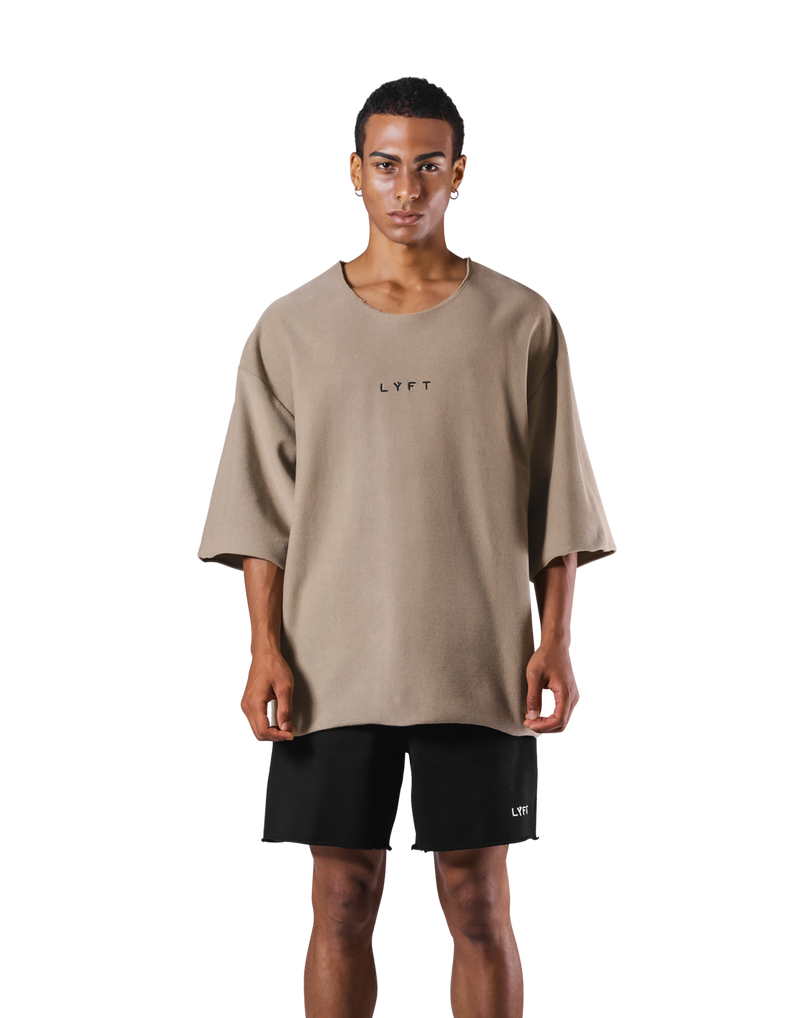 Knit Like Loose Sweat T-Shirt - Beige – LÝFT