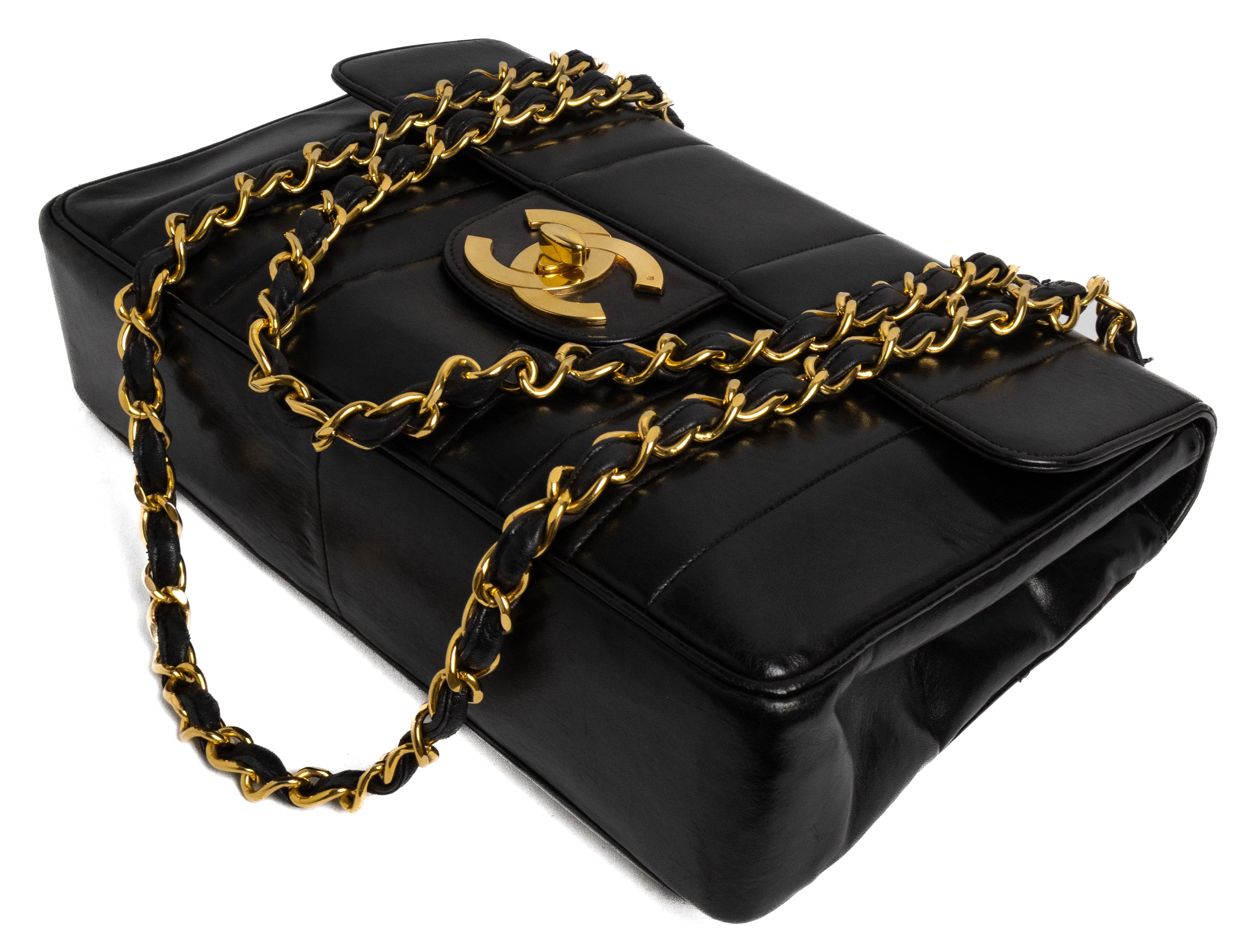 Chanel Jumbo Single Flap Zwart Lamsleer Goud Hardware