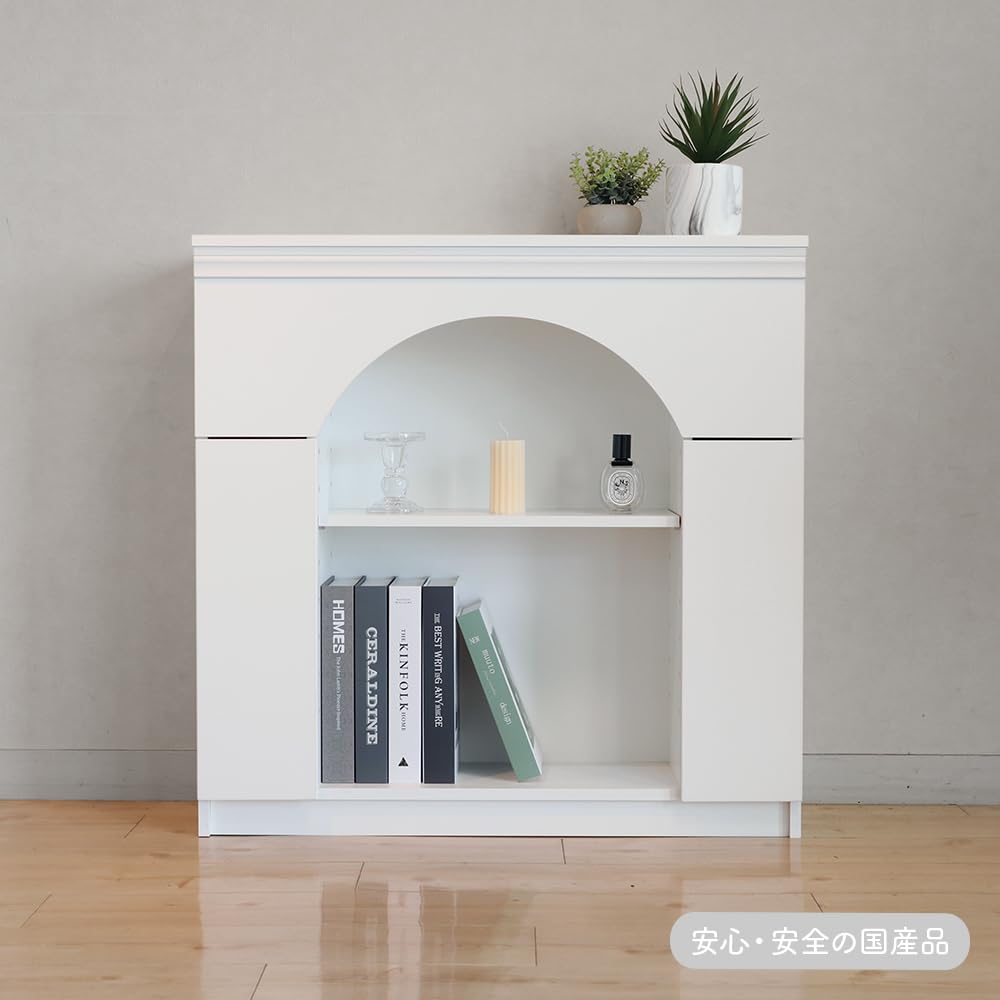 Amazon｜【組立0分！ 完全完成品・国産品】扉付き マントルピース型