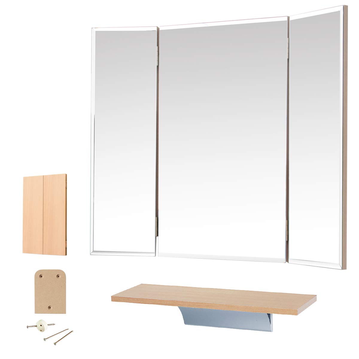 Amazon.co.jp: 鏡 ドレッサー 三面鏡 【 クイーン シェルフLセット