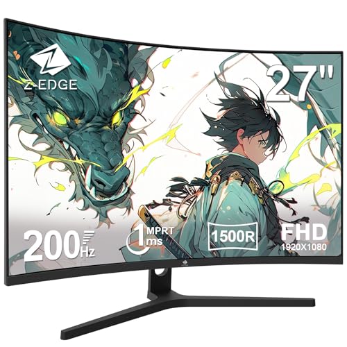 Amazon.co.jp: Z Z-Edge 湾曲ゲーミングモニター 200Hz 27インチ