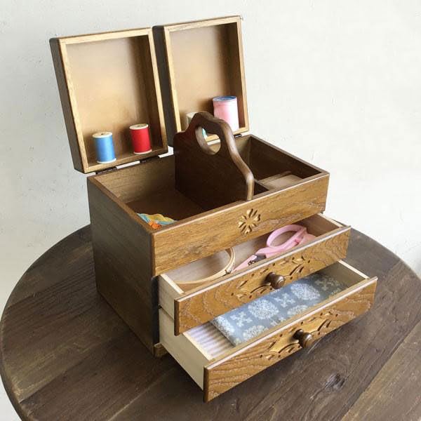 Amazon.co.jp: ウッドギャラリー樹 Alice ソーイングボックス2 日本製