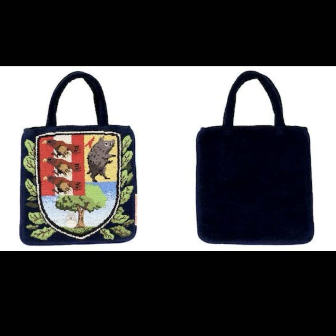 Amazon.co.jp: ジブリ美術館限定 紋章バッグ シェニール織 紺 となりの