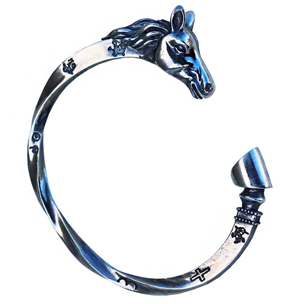 Amazon.co.jp: 馬術馬ヘッド925スターリングシルバーソリッドバングル