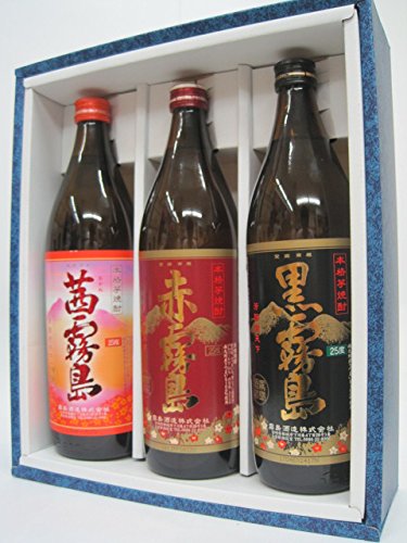 Amazon.co.jp: 黒霧島・赤霧島・茜霧島 ギフト箱入り 900ml×3本セット