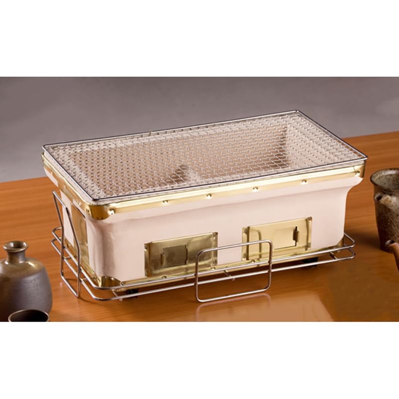 Amazon.co.jp: 長角七輪 大き目サイズの長角型七輪 珪藻土 七厘 卓上