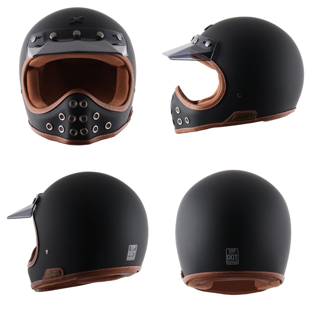 Amazon.co.jp: アクサー□レトロ モトX フルフェイスヘルメット ダル