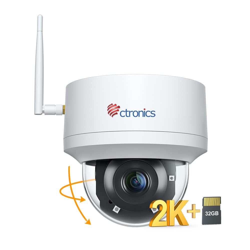 Amazon.co.jp: SDカード内蔵 Ctronics 2.5K 4MP 金属製防犯カメラ 屋外