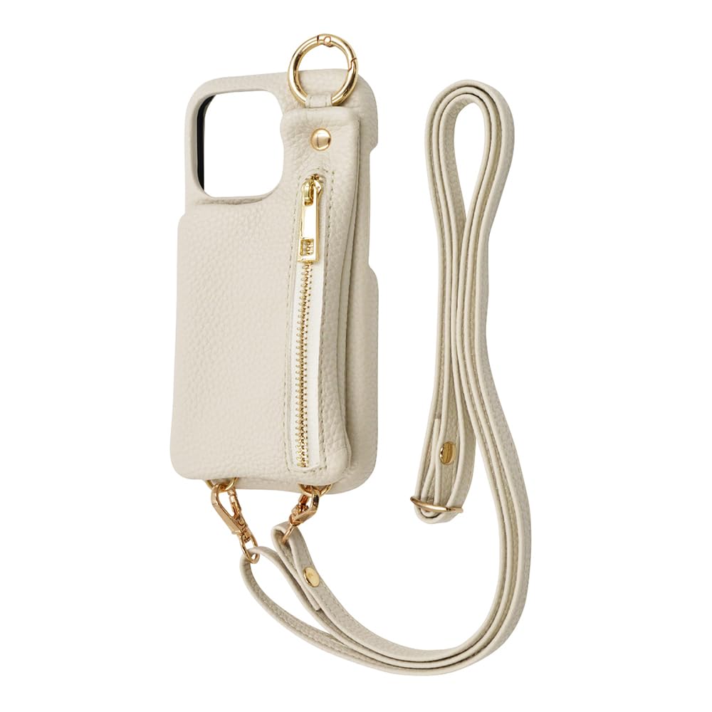 M4222 モンクレール レザー ケース ホワイト ストラップ付き M4222