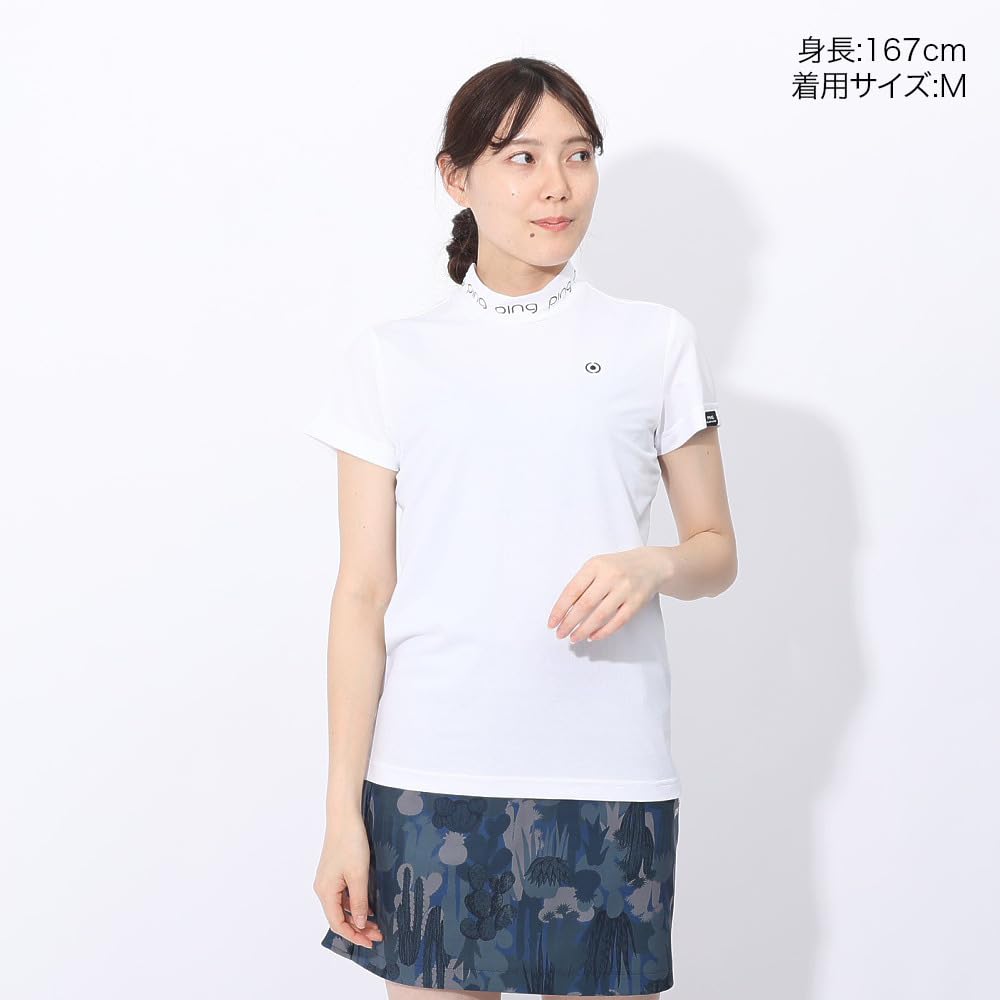 どら 新品 PINGピン モックネック&スカートLL 白ホワイト どら 新品