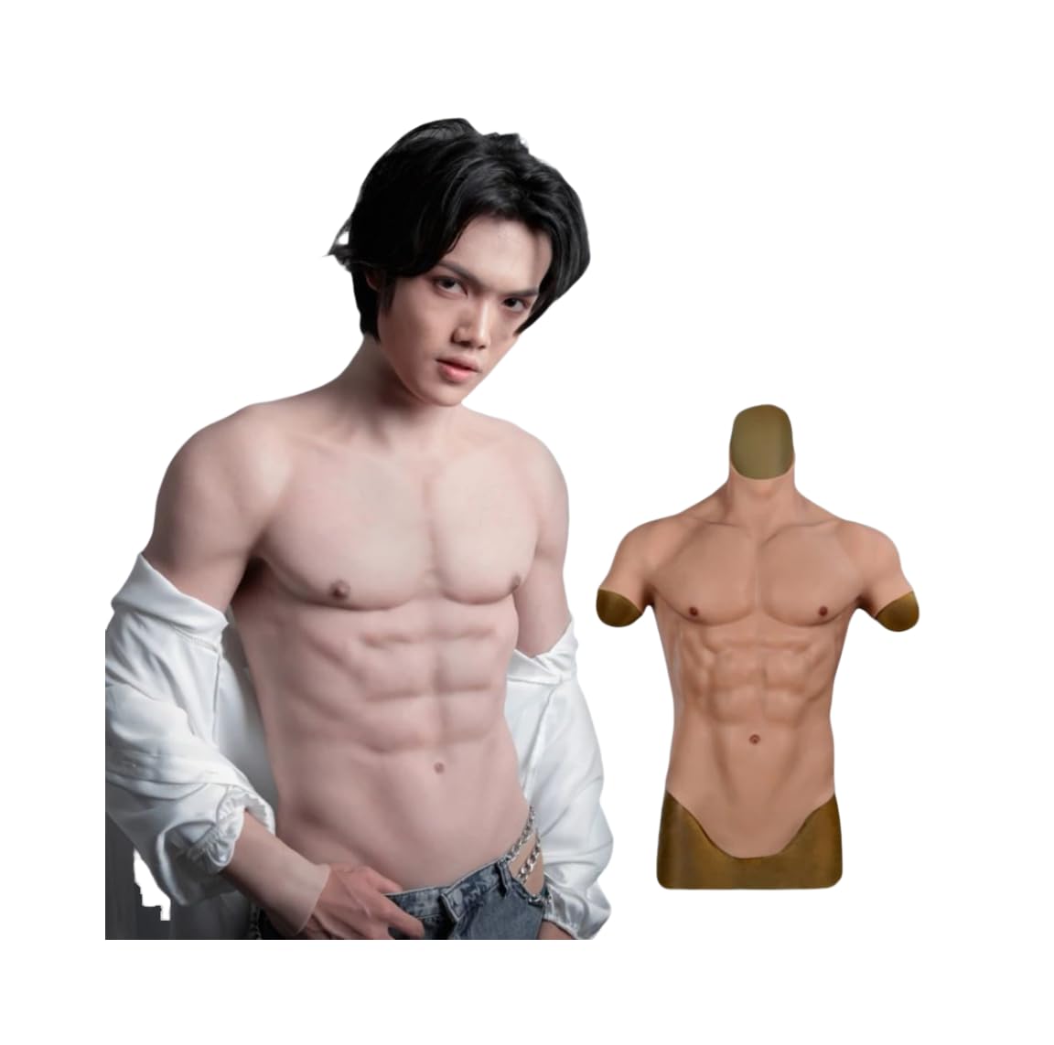 Amazon.co.jp: [HUWAHUWA] 筋肉スーツ ファスナー付き イケメン筋肉