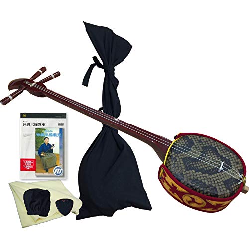 Amazon.co.jp: 沖縄三線 ベビー三線 スンチーレッド 人工皮6点セット B