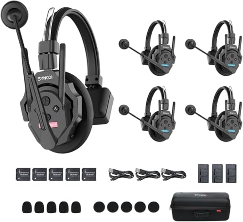 Amazon.co.jp: SYNCO XTALK ワイヤレスインカムヘッドセット 5人対応