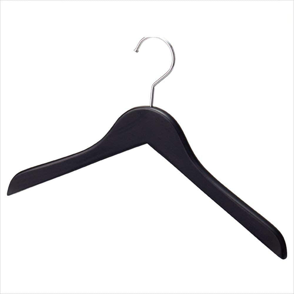 Amazon.co.jp: 【10本】木製ハンガー ブラック平型（メープル） 幅42cm