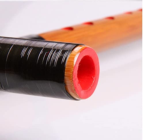 Amazon | 竹製篠笛 7穴 八本調子 伝統的な楽器 竹笛横笛(赤紐巻き