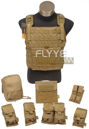 Amazon | Flyye MOLLE Style PC Plate Carrier with Pouch Set OD