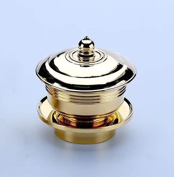 Amazon｜密教法具 洒水器、塗香器 二器セット (一面器) 真鍮製 寺院用