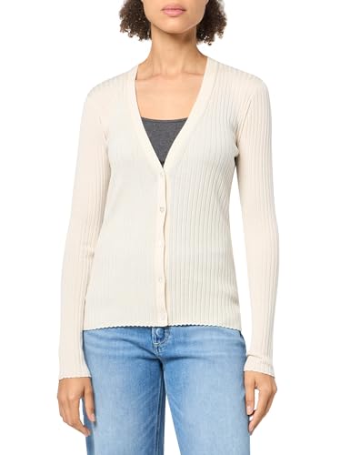 Theory Women's Wide Ribbed Cardigan, Ecru, S at Amazon Women's