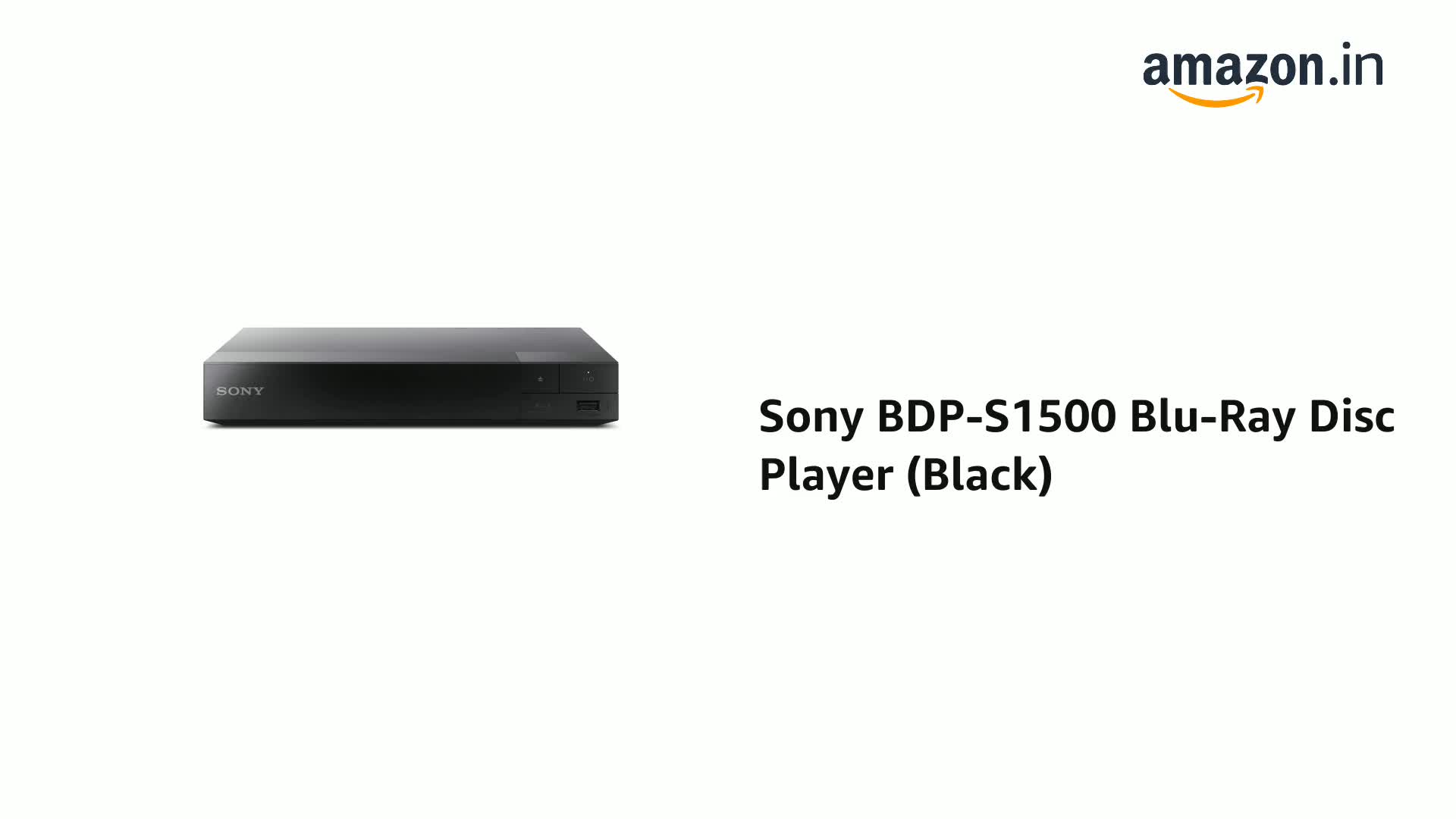 Sony BDP-S1500 Blu-Ray Disc Player (Black) : Amazon.in: Electronics