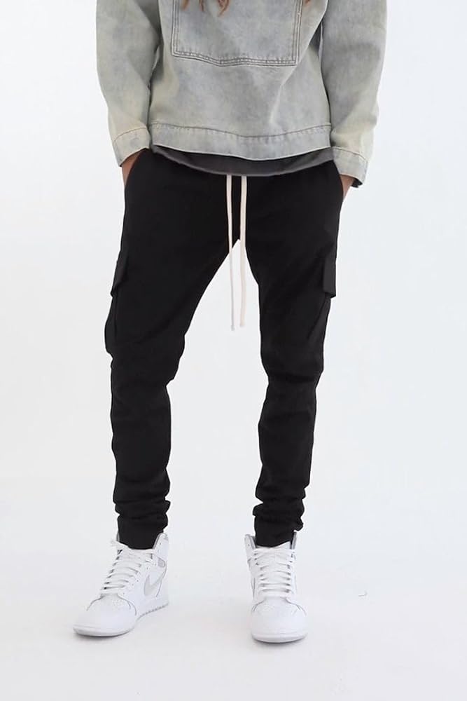mnml ZIP CARGO DRAWCORD PANTS / BLACK
