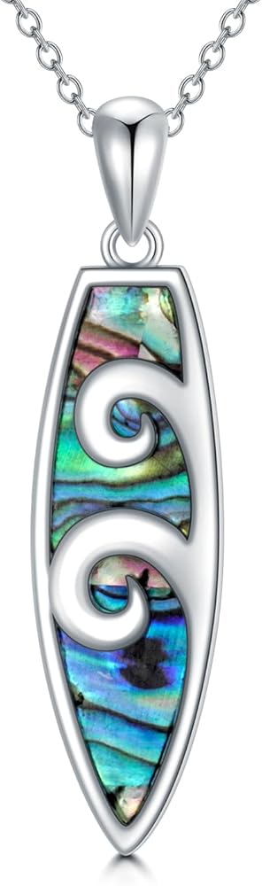 Amazon.com: KZX Surfboard Silver Necklace for Women 925 Sterling