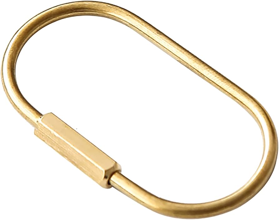 Amazon | TSUBASI ゴールドキーリング スクリューロック キーホルダー