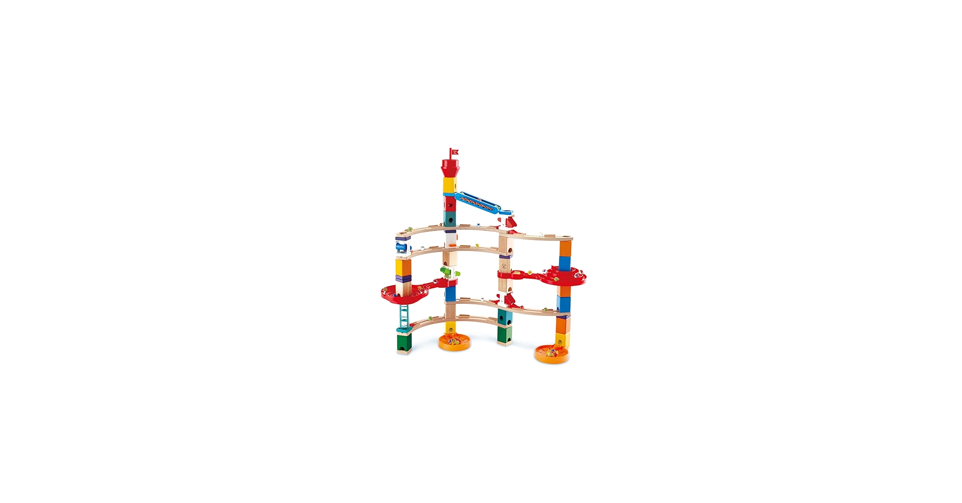 Amazon.com: Hape Wooden Quadrilla Super Spirals Marble Run STEM