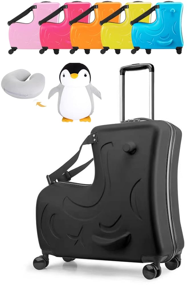 Dudode 子供が乗れるキャリーケース 白×黒 Dudode 子供が乗れる