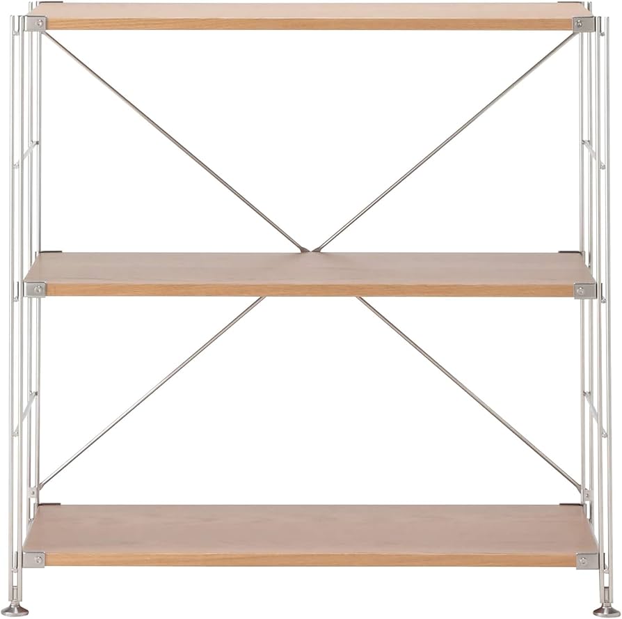 Amazon｜無印良品 ステンレスユニットシェルフ オーク材棚セット