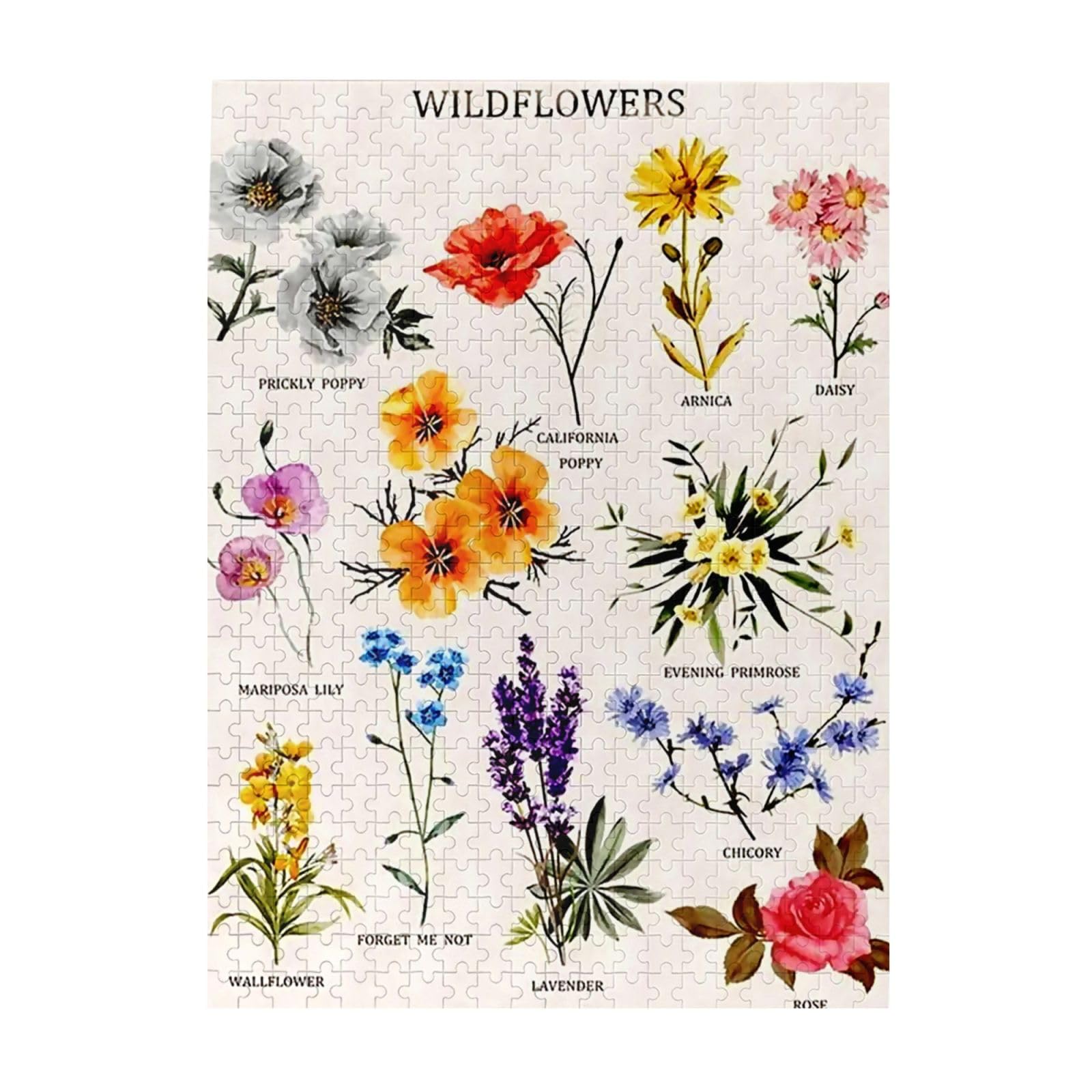 Amazon.co.jp: ジグソーパズル 花の種類 野生の花 花柄 500ピース 木製