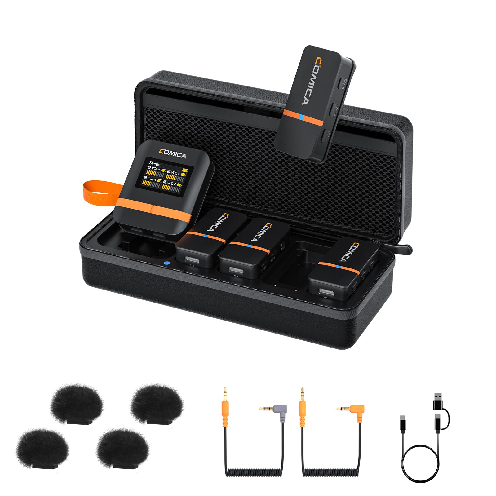 Amazon.com: COMICA Vimo Q 4 Channel Wireless Lavalier Microphone