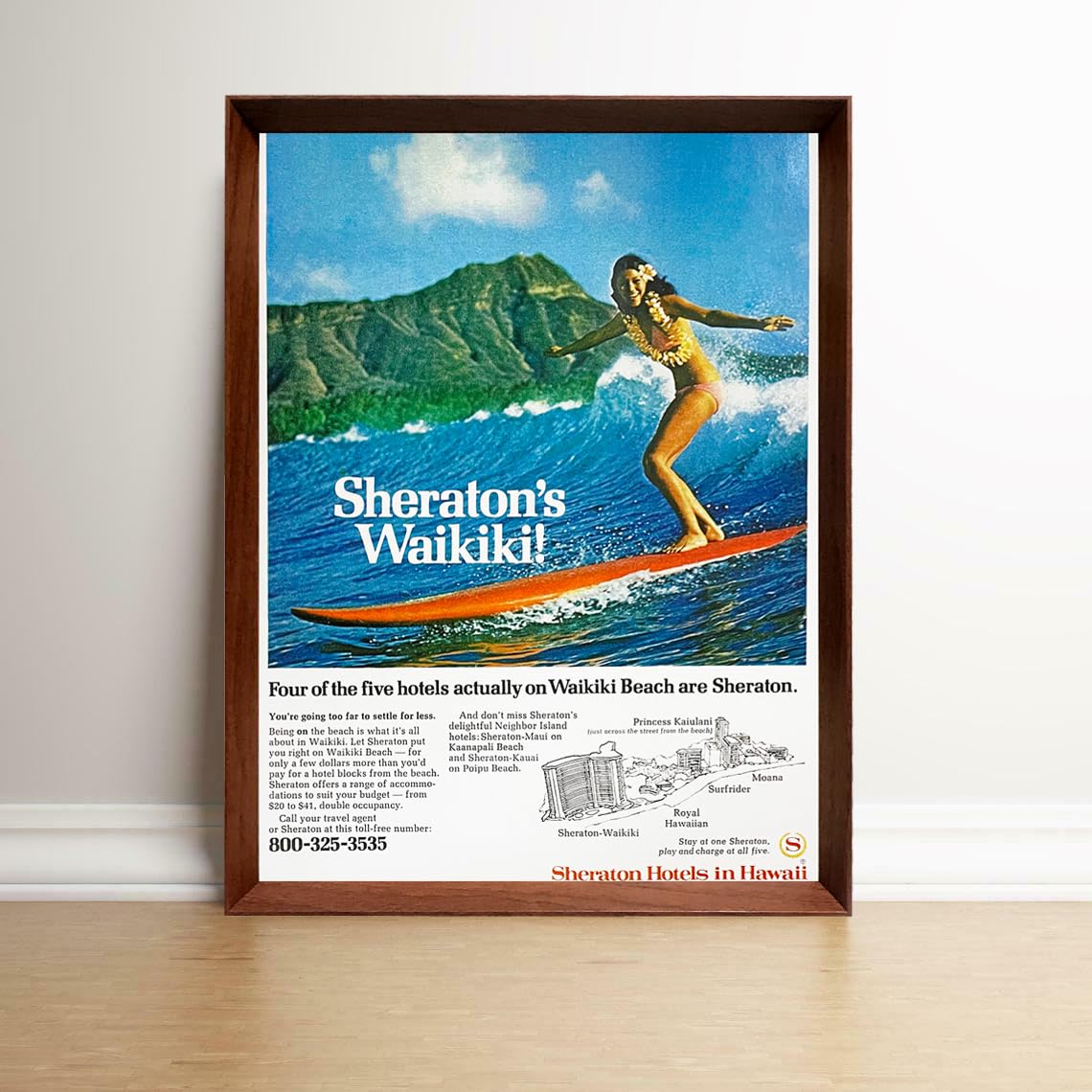 Amazon.co.jp: ハワイ サーフィン レトロ広告 ポスター アメリカ雑誌