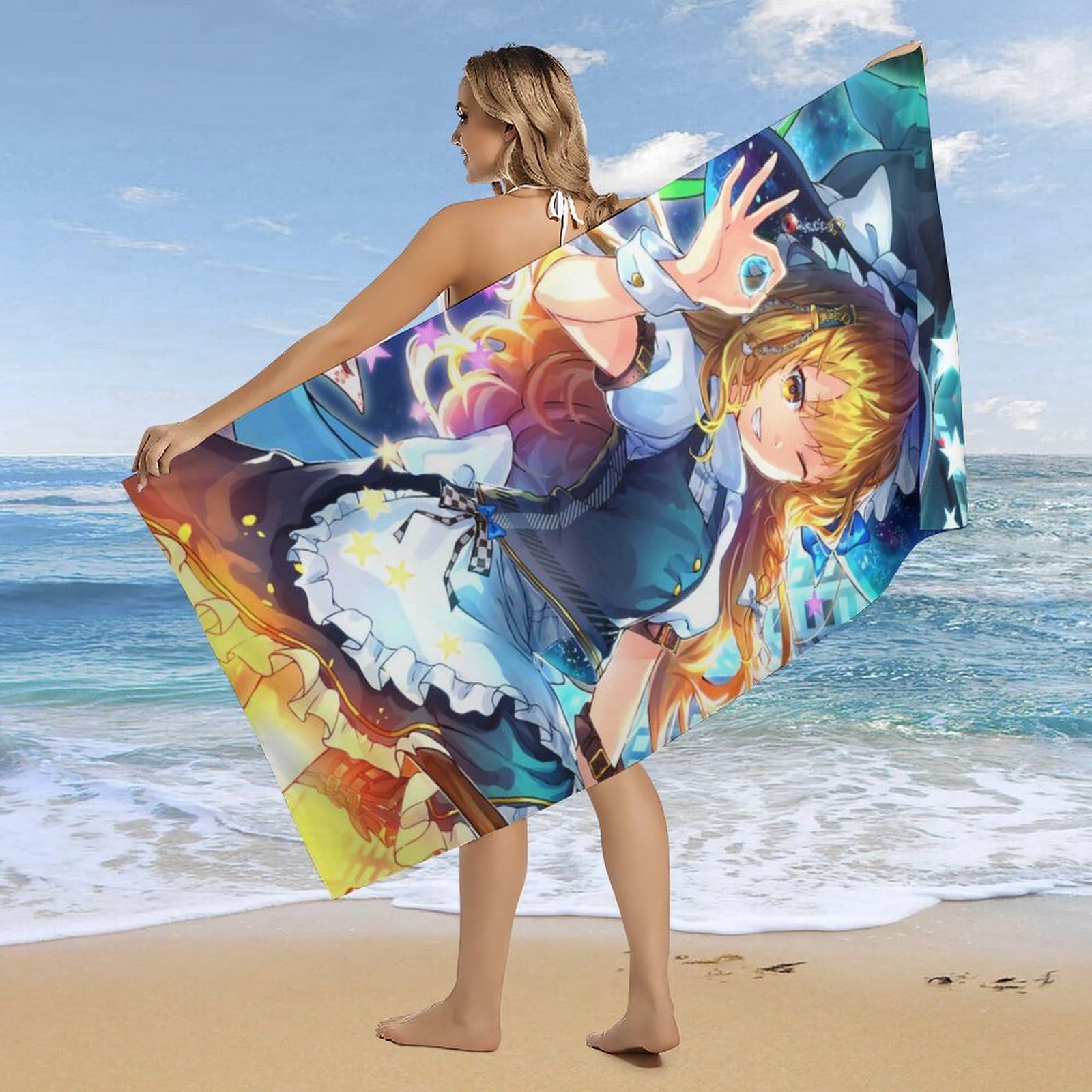 Amazon｜バスタオル 東方シリーズ 博麗霊夢 霧雨魔理沙 かわいい 大判