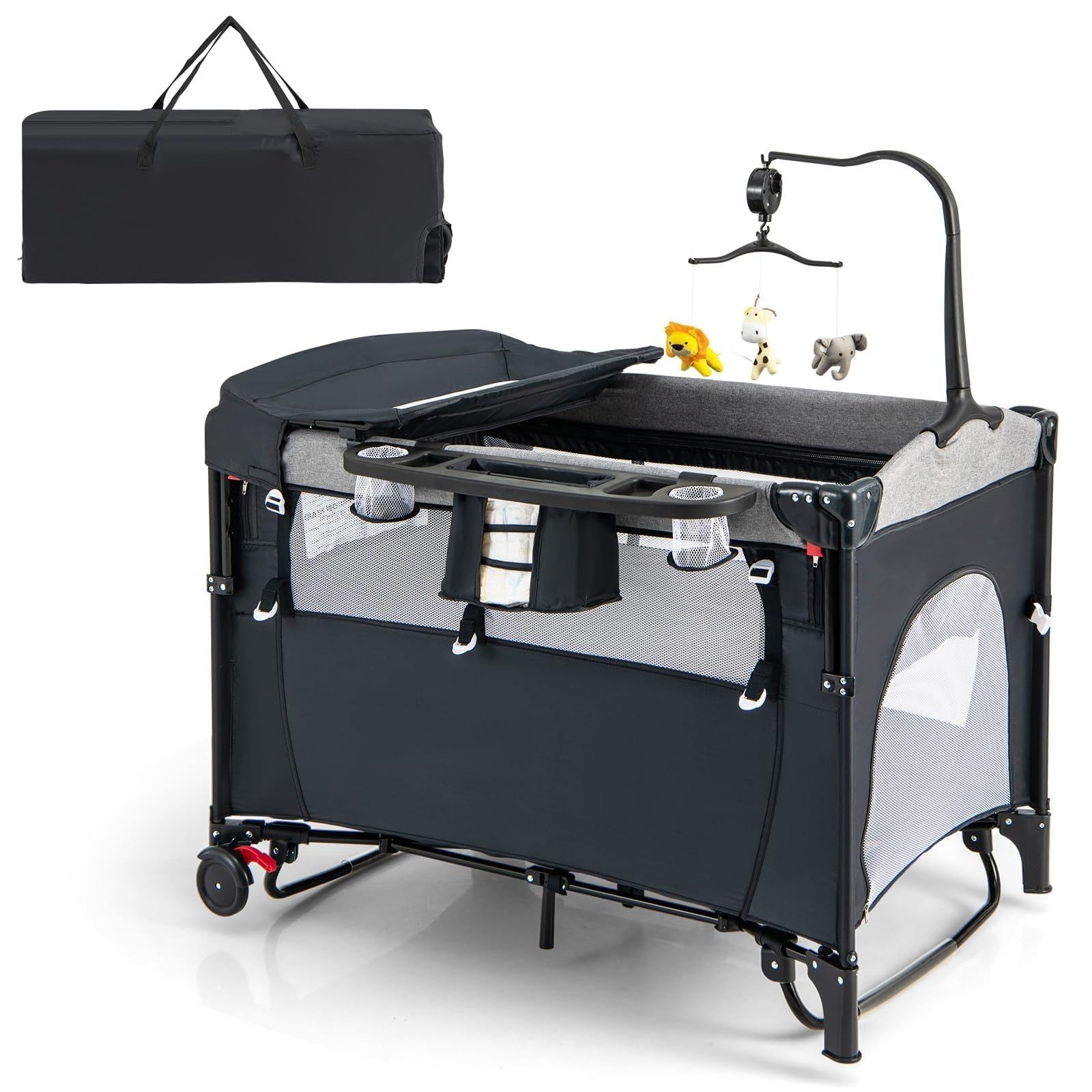 Amazon.co.jp: ベビーベッド 折りたたみ式 5-in-1 多機能 添い寝ベッド