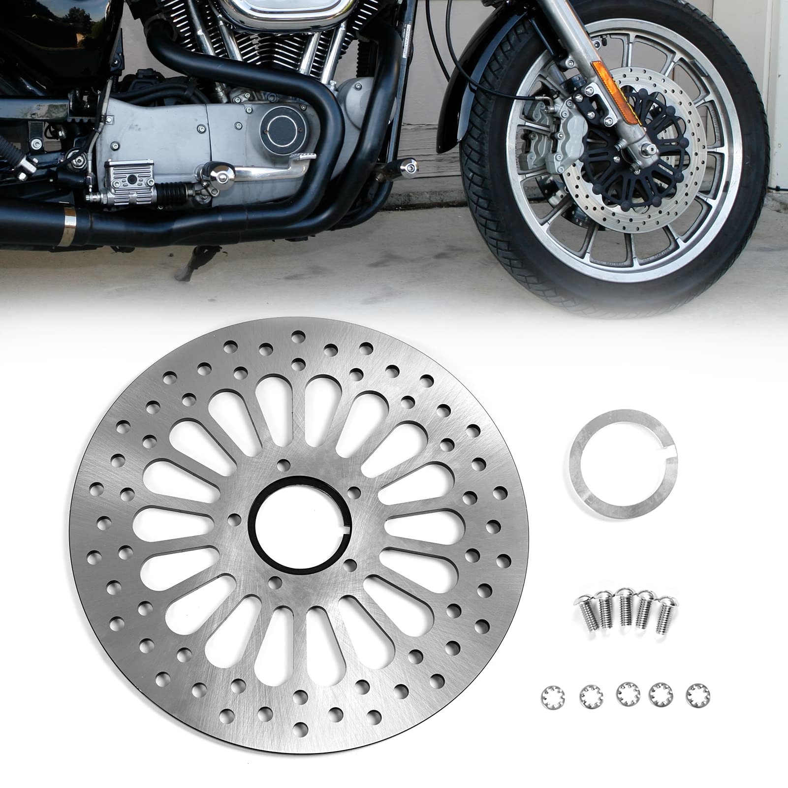 Amazon | 11.5インチフロントディスクブレーキローターはハーレー