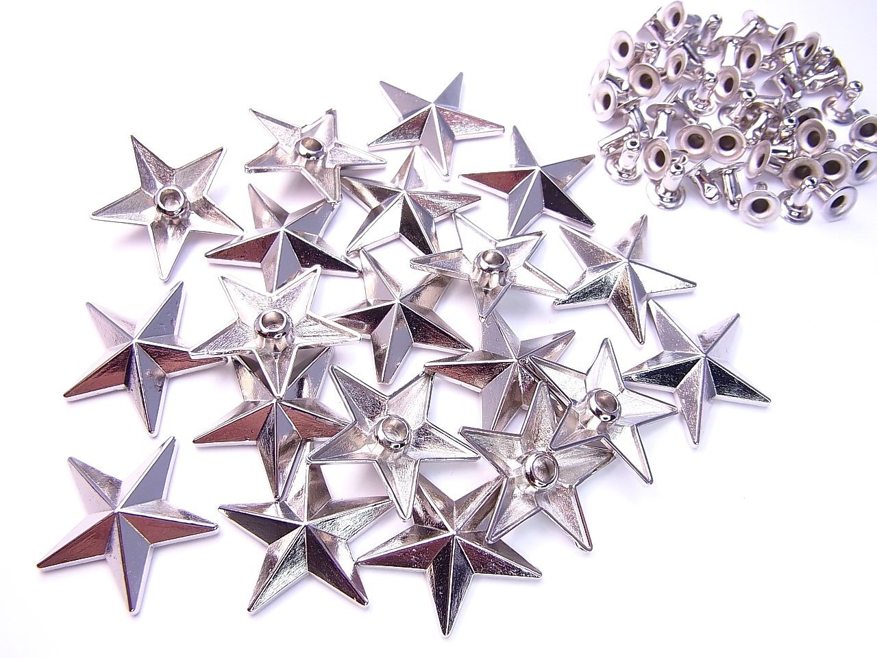 Amazon.co.jp: 【jewel】星型 スタッズ パーツ 20mm シルバー 銀