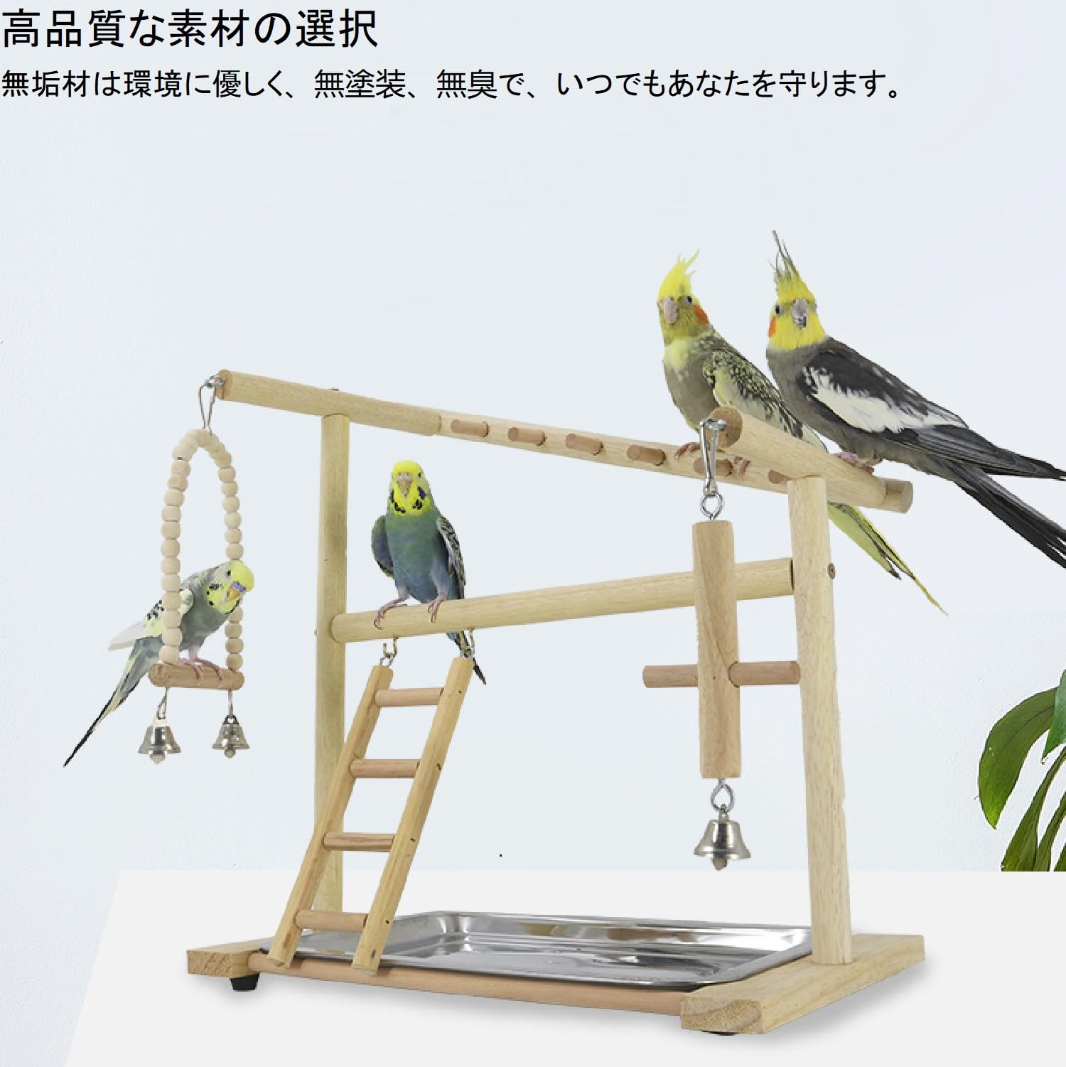 Amazon | インコ 遊び場、止まり木、二層設計、バードアスレチック